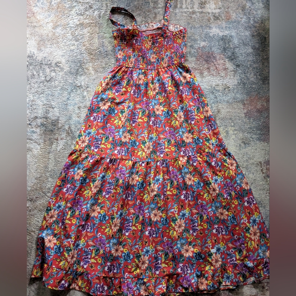 Floral Maxi Dress with Straps - Picture 2 of 4